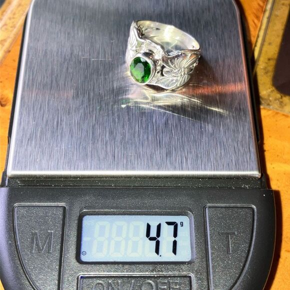 Natural Chrome Diopside Sterling Silver Butterfly Ring Size 6 - Picture 9 of 9
